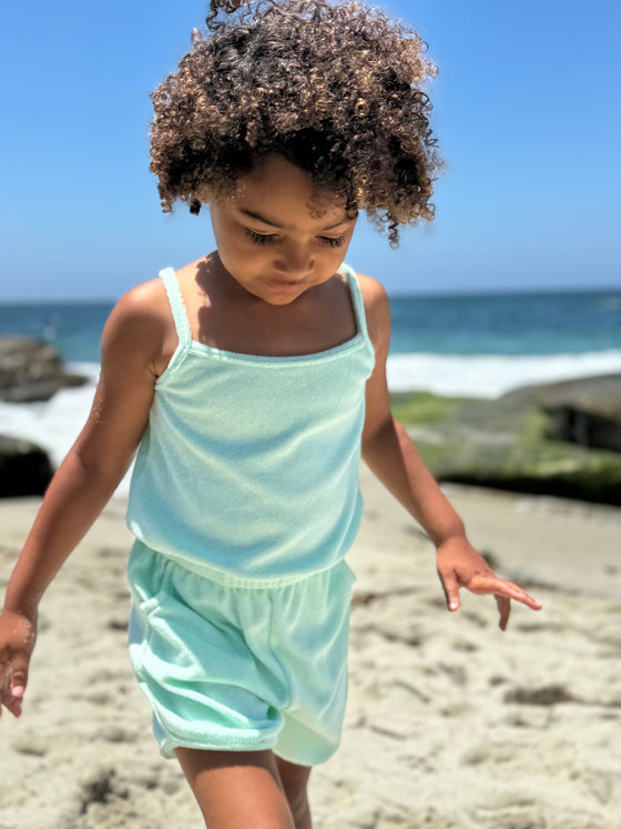 Shelby Romper in Seafoam Green
