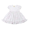Keely Dress in Tan and Pink Fish Print