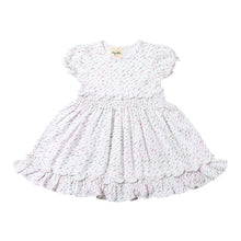  Keely Dress in Tan and Pink Fish Print