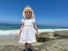 Keely Dress in Tan and Pink Fish Print