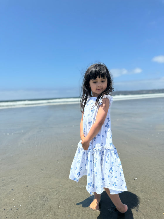 Liz Dress in Blue Dandelion