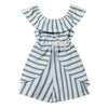 Dolly Romper in Blue Stripe Terry