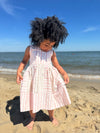 Kelly Dress in Pink and Tan Stripe