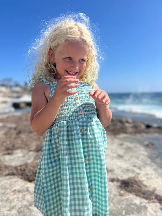 Jill Dress in Green Gingham