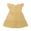 Yellow sun dress with flutter sleeves and pockets