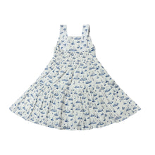  A white sun dress with all over nautical boat print, size 12-18m-16y
