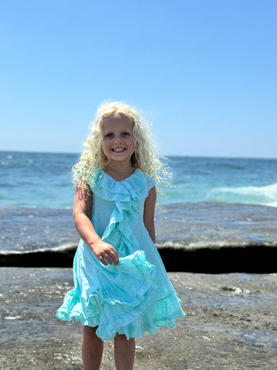 Kimberly Dress in Aqua