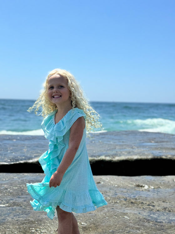 Kimberly Dress in Aqua