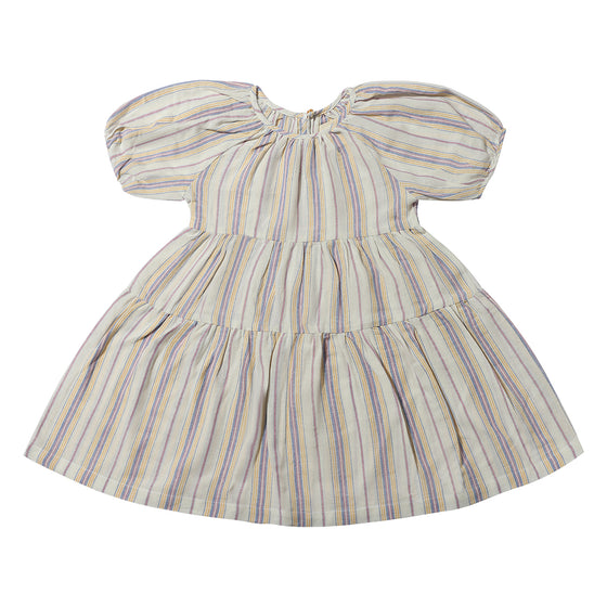 Laurie Dress in Blue Yellow Stripe