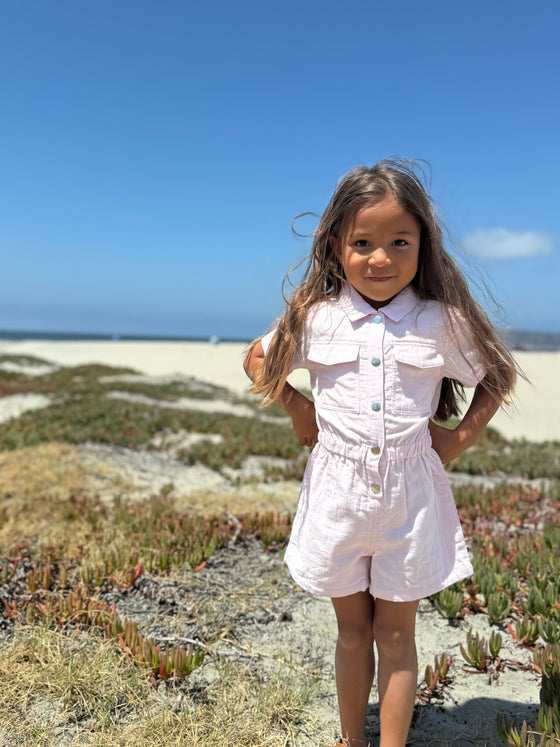 Addison Romper in Rose