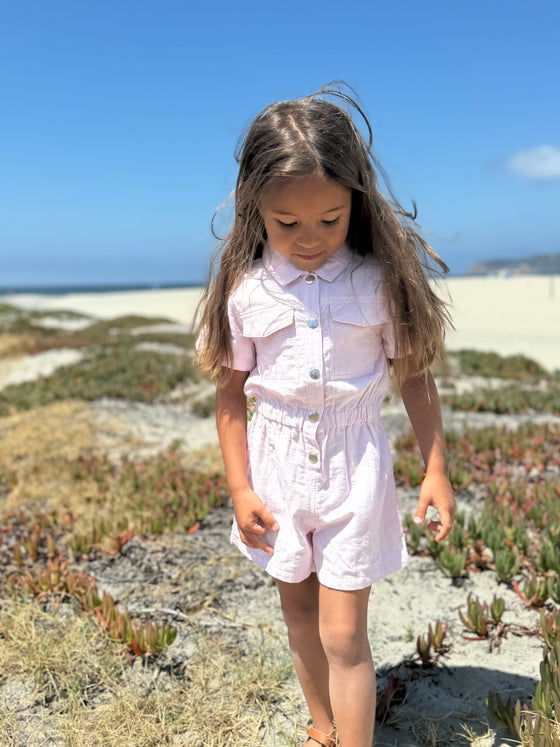 Addison Romper in Rose