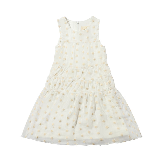 Marley Dress in Ivory Mesh Dot
