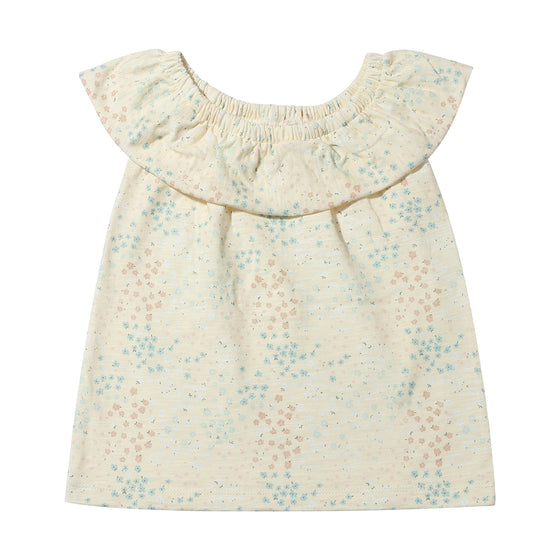 Off white child's tank top with delicate pastel floral print, comes in size 12-18 months - 16 years