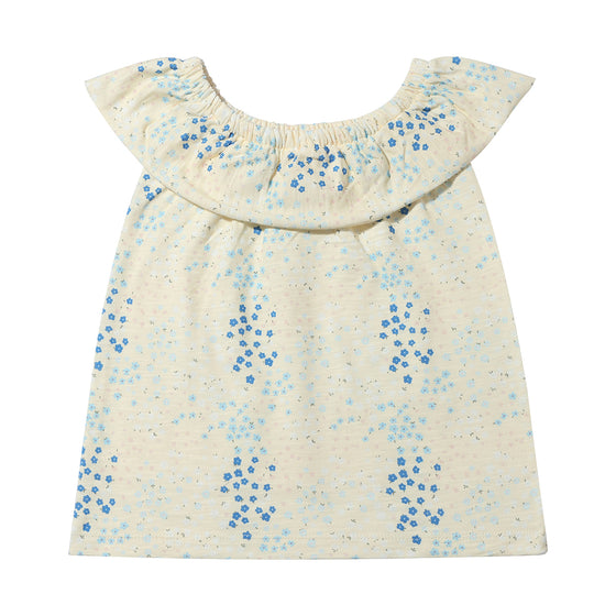 Zoe top in blue spring floral