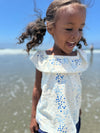 Zoe top in blue spring floral