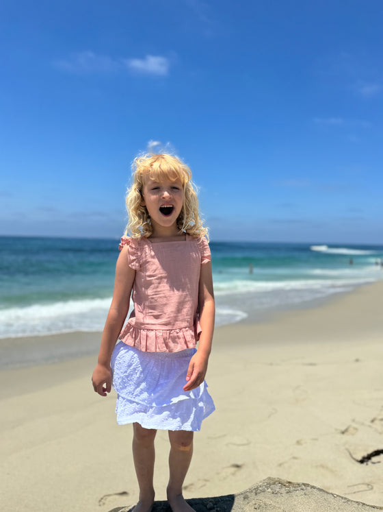 iris top in dusty rose