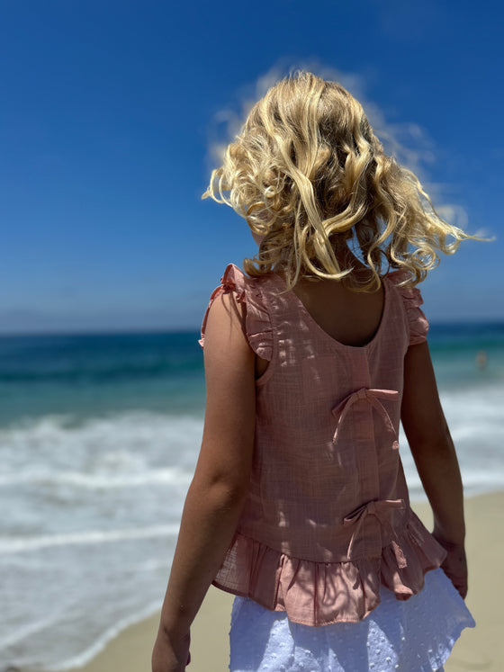 iris top in dusty rose