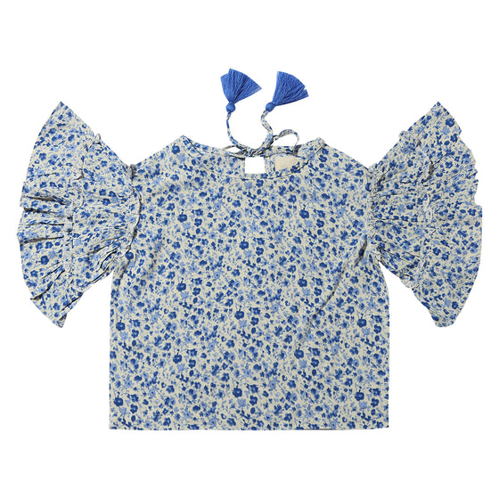Penny Blouse in blue meadow
