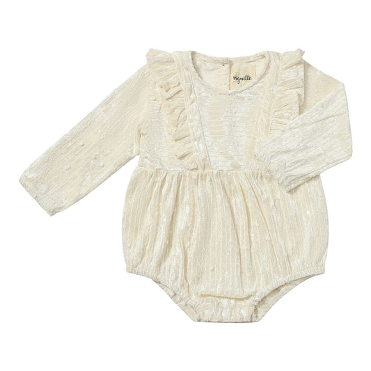 Daisy Bubble in Ivory Sequin Velvet