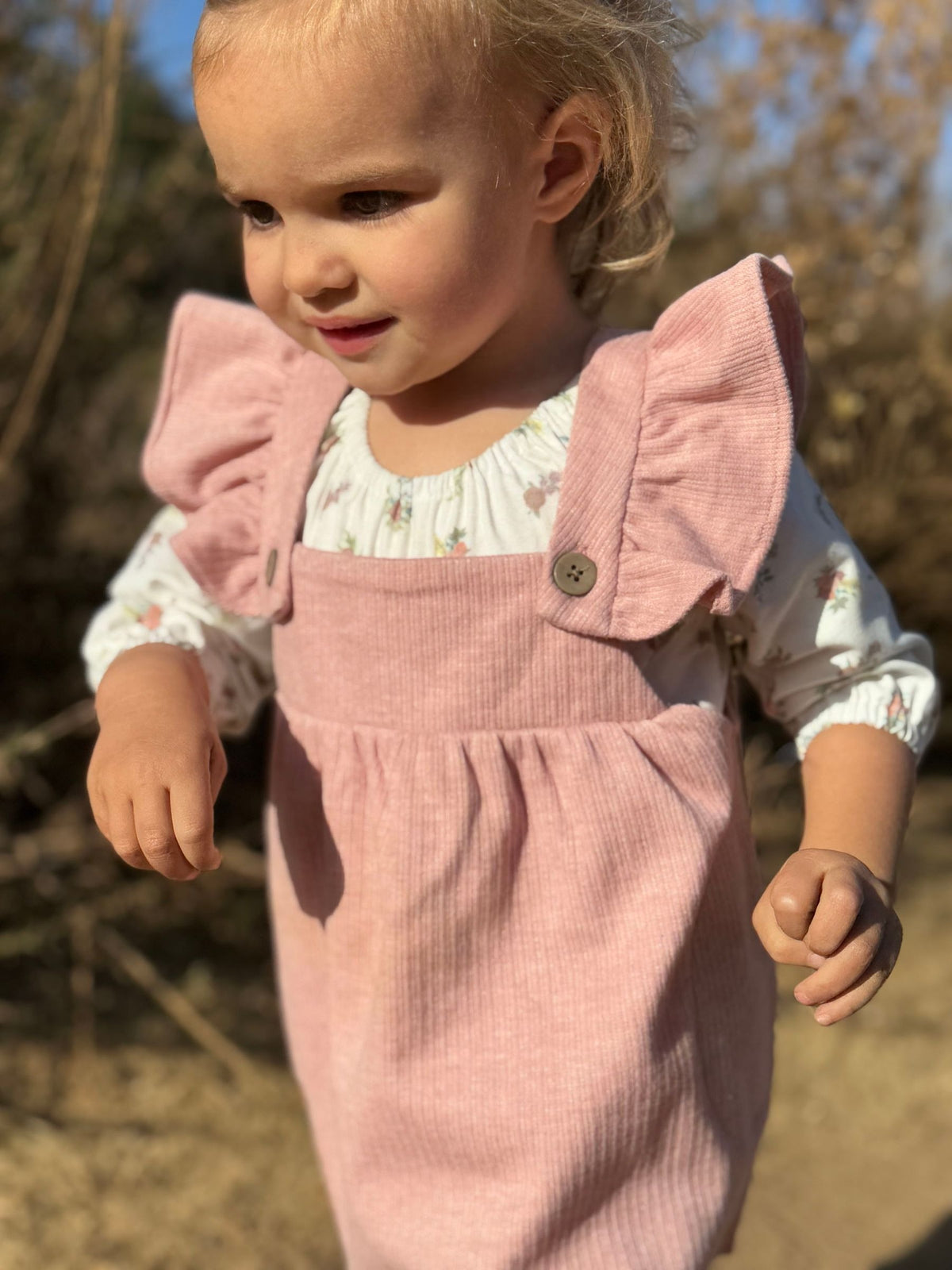 Opal Pinafore Dress in Rose