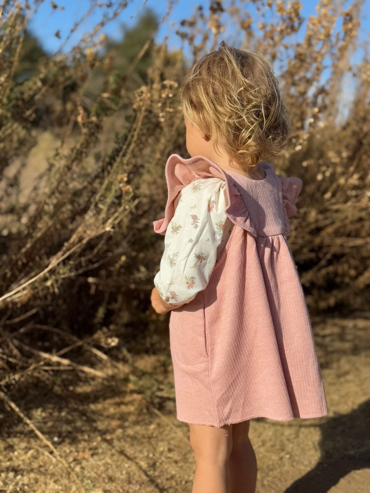 Opal Pinafore Dress in Rose