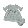 Paige Dress in Blue Snowflake