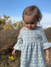 Paige Dress in Blue Snowflake