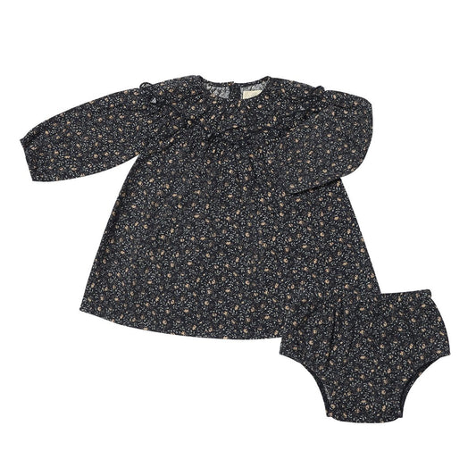 June Dress in Black Floral