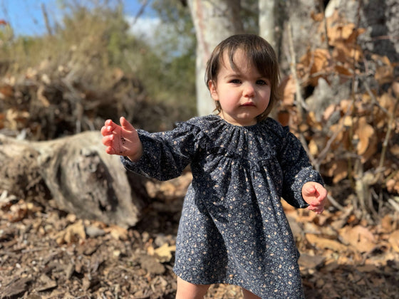 June Dress in Black Floral
