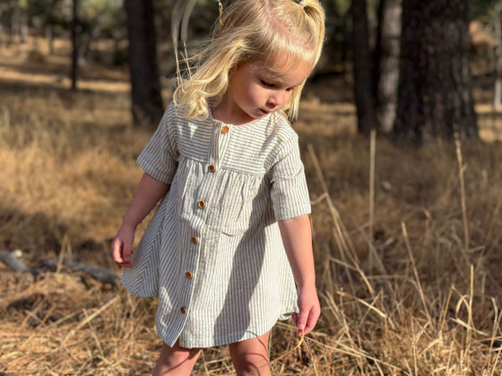 Georgia Dress in Black Stripe