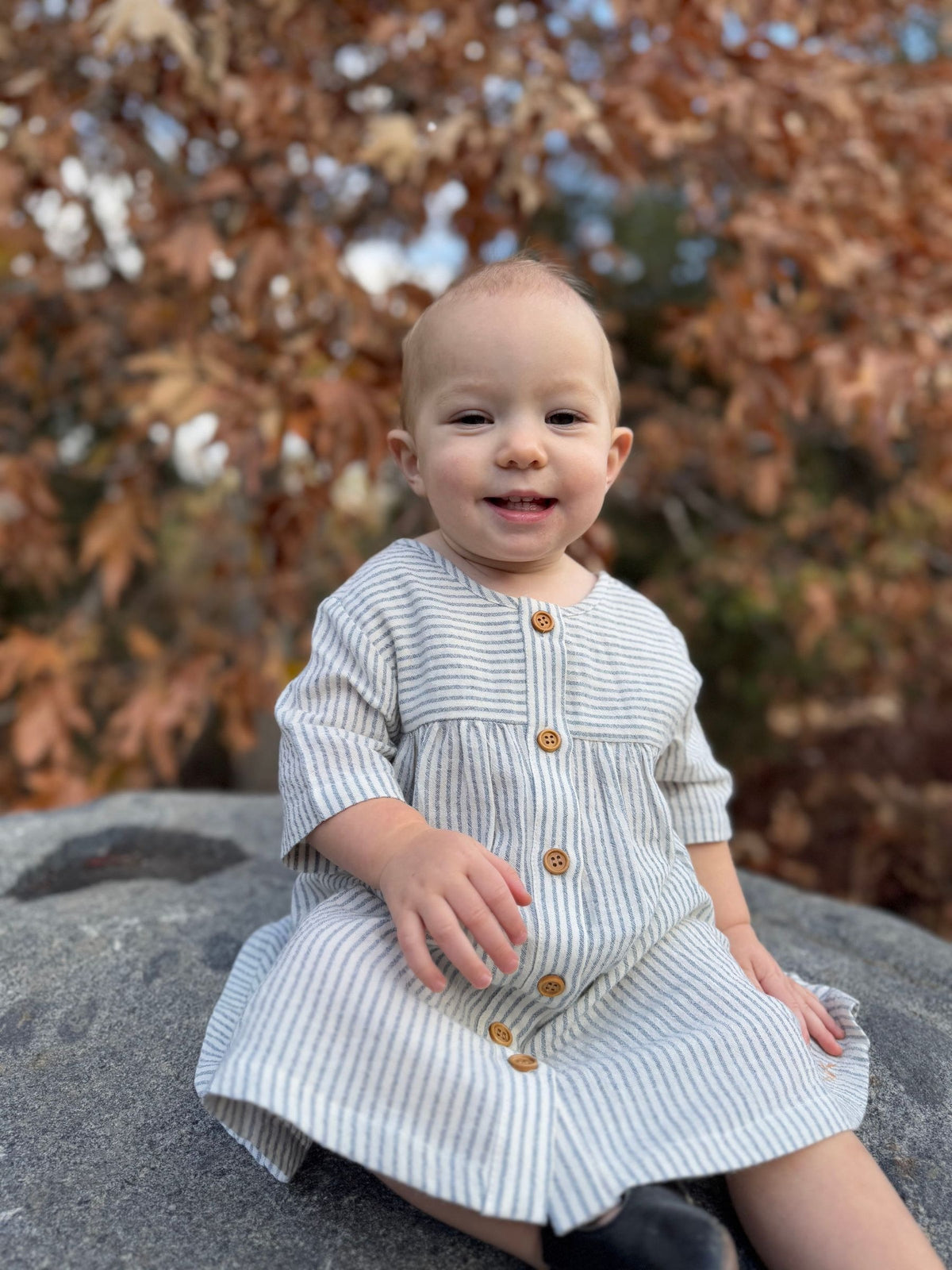 Georgia Dress in Black Stripe