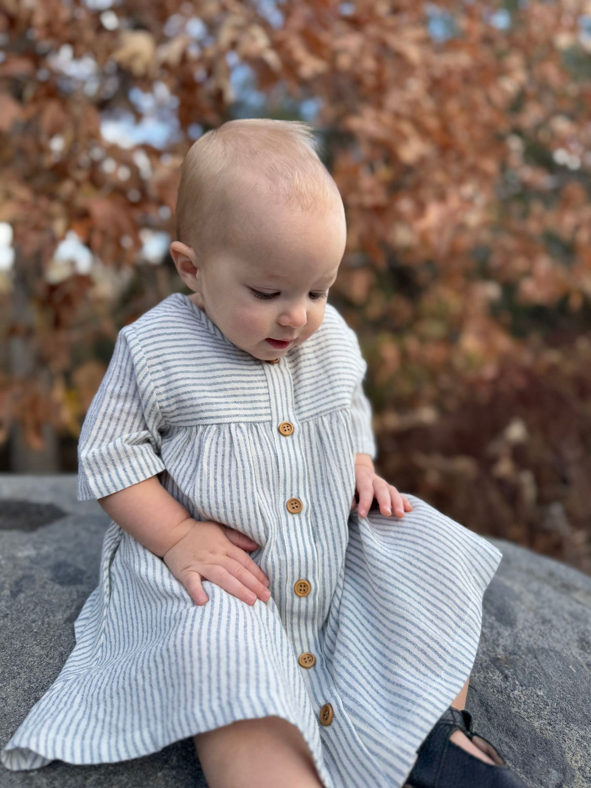 Georgia Dress in Black Stripe