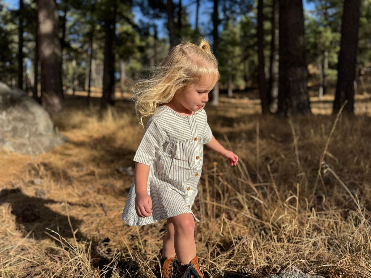 Georgia Dress in Black Stripe