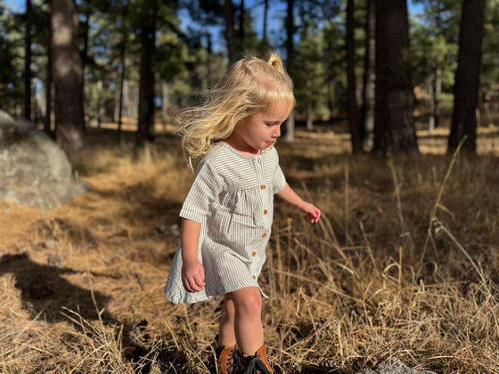 Georgia Dress in Black Stripe