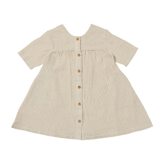 Georgia Dress in Oatmeal Stripe