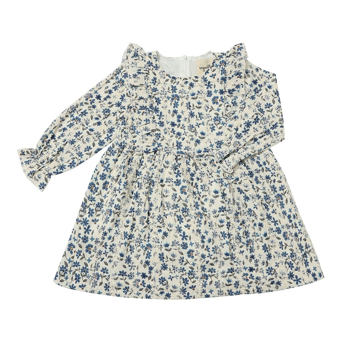 Sloane Dress in Blue Floral Eyelet