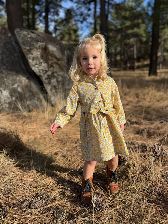 Amy Dress in Gold Meadow