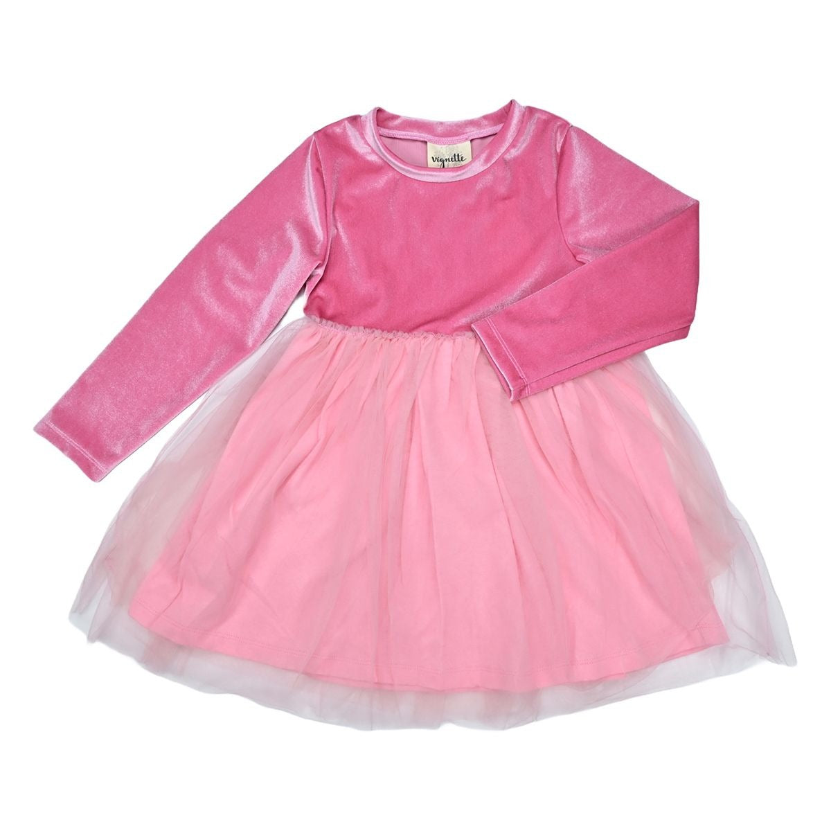 Eva Dress in Pink Velvet