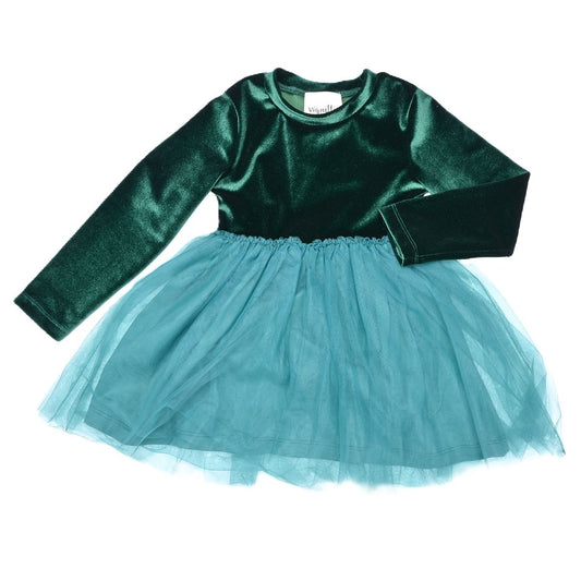 Eva Dress in Teal Velvet