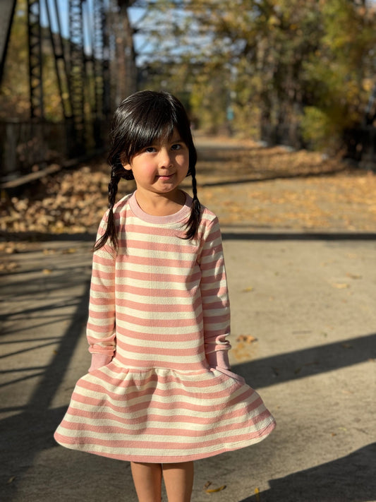 Lara Dress in Pink Stripe