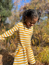 Lara Dress in Gold Stripe