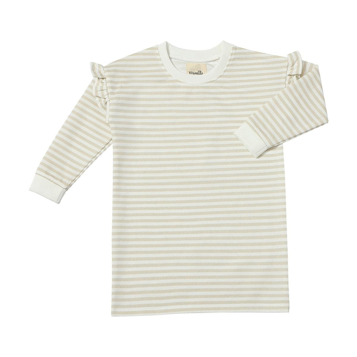 Cora Tunic Dress in Gold Glimmer Stripe