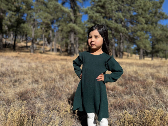 Mia Dress in Green Knit