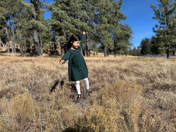 Mia Dress in Green Knit