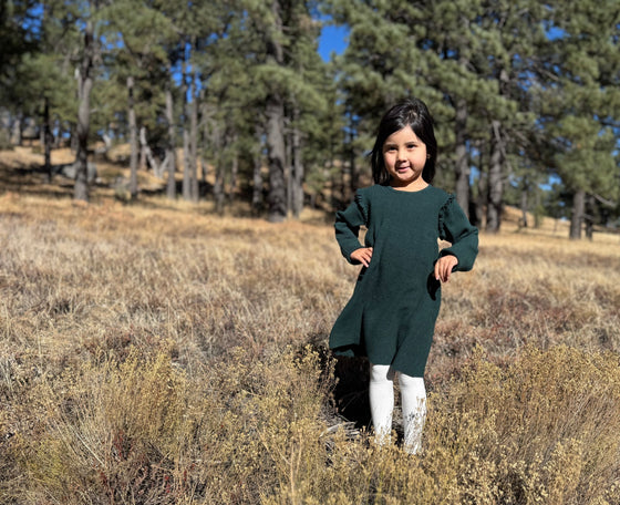 Mia Dress in Green Knit