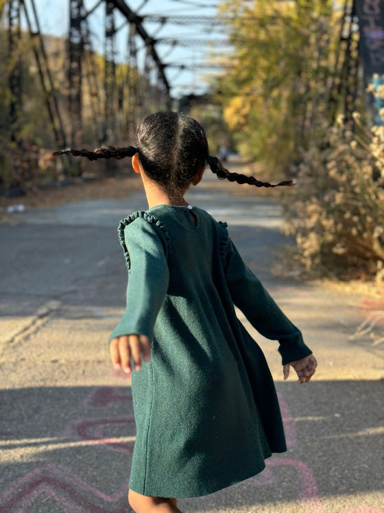 Mia Dress in Green Knit