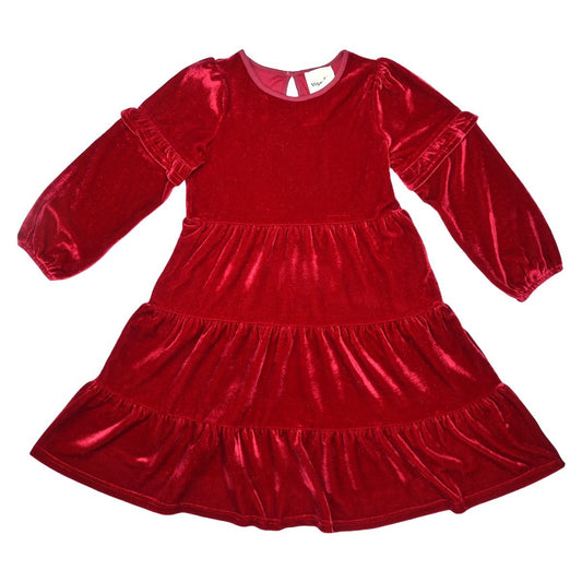 Eliana Dress in Red Velvet