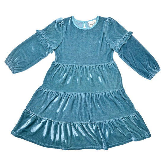 Eliana Dress in Teal Velvet