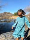 Eliana Dress in Teal Velvet