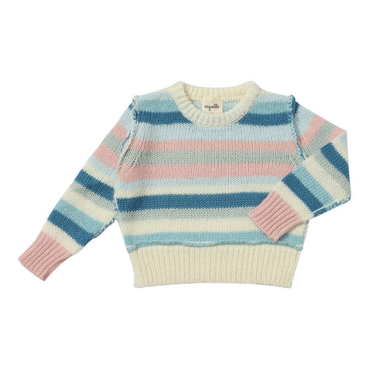 Donna Sweater in Blue/Pink Stripe